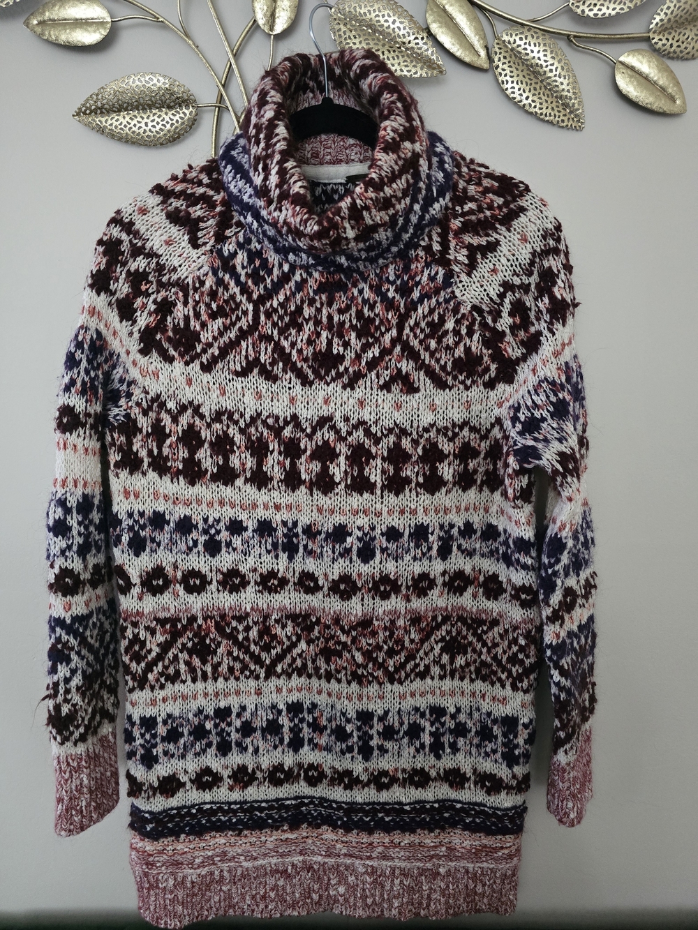 Free People Multicolor Fair Isle Knit Sweater Oversized XS
